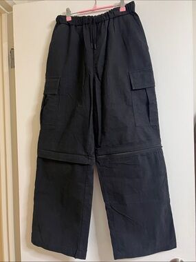 OAK + FORT Black Convertible Cargo Pants